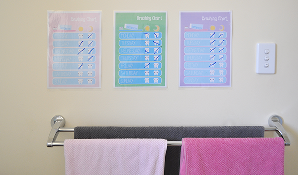 {The Organised Housewife} Kids Bathroom Brushing Teeth Chart