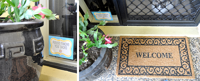 {The Organised Housewife} Remove your shoes sign